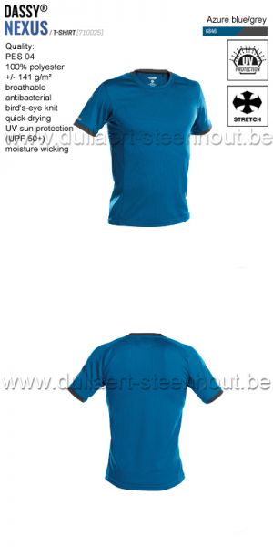 DASSY® Nexus (710025) T-shirt - bleu azur / gris