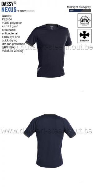 DASSY® Nexus (710025) T-shirt - bleu nuit/gris