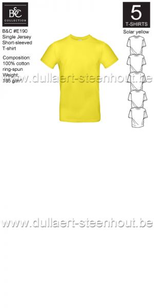 PROMOPACK B&C E190 - 5 T-shirts / Solar yellow