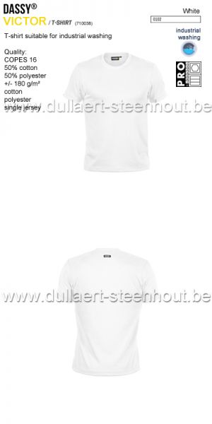 DASSY® Victor (710038) T-shirt adapté au lavage industriel - blanc
