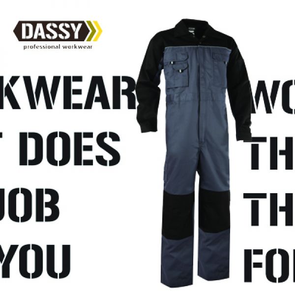 Dassy - Cannes (100286) Combinaison bicolore avec poches genoux gris/noir