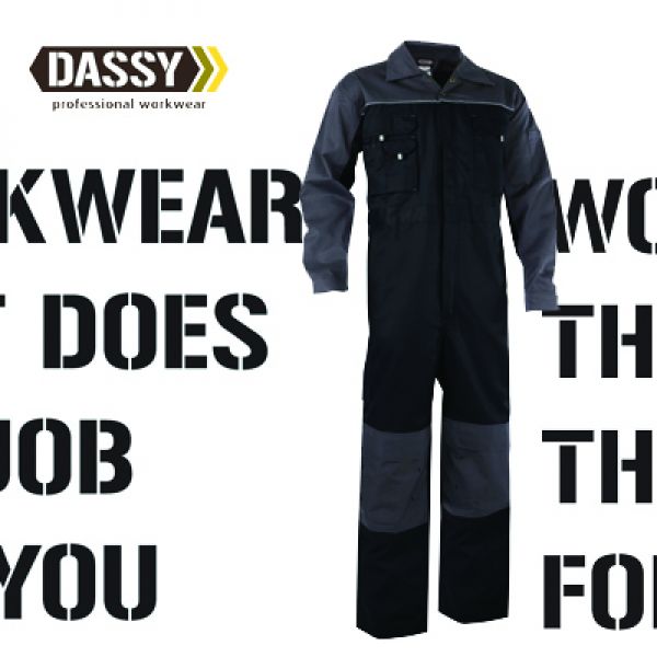 Dassy - Cannes (100286) Combinaison bicolore avec poches genoux noir/gris