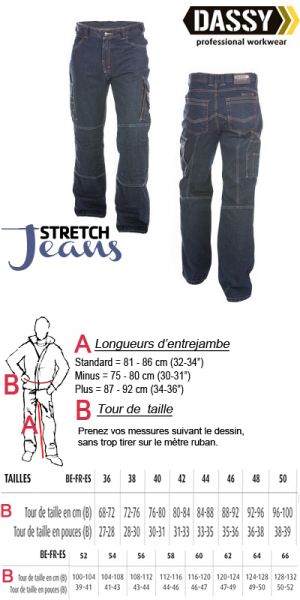 Dassy - Knoxville (200691) Jean professionnel en tissu stretch avec poches genoux