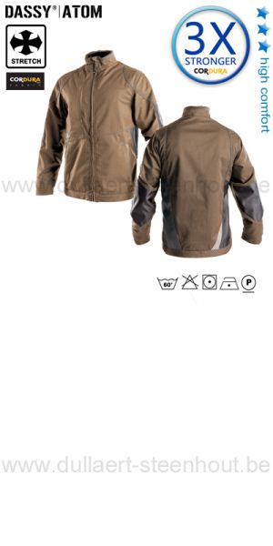 DASSY® Atom (300403) Veste de travail bicolore - brun/gris
