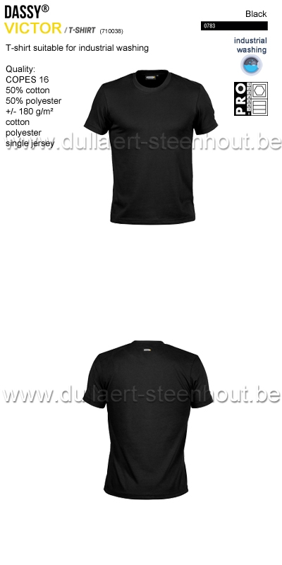 DASSY® Victor (710038) T-shirt adapté au lavage industriel - noir